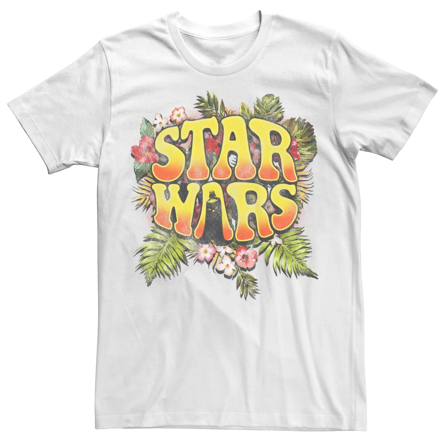 Мужская футболка с цветочным принтом и логотипом хиппи «Звездные войны Дарт Вейдер» Star Wars, белый