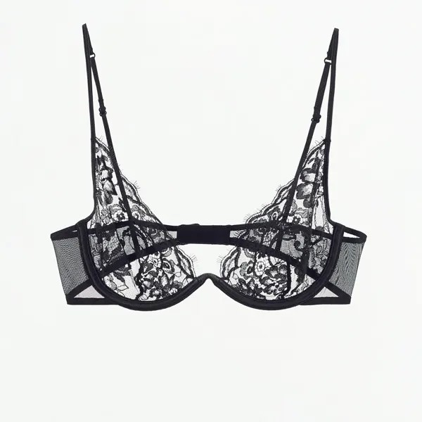 Бюстгальтер Zara Underwire Lace, черный
