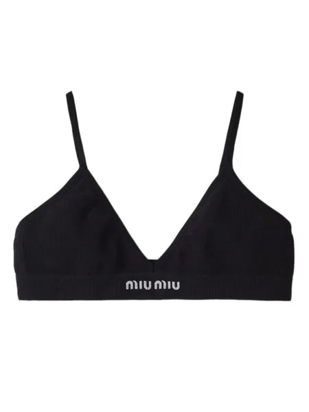 Miu Miu бесшовный бюстгальтер с треугольными чашками, черный