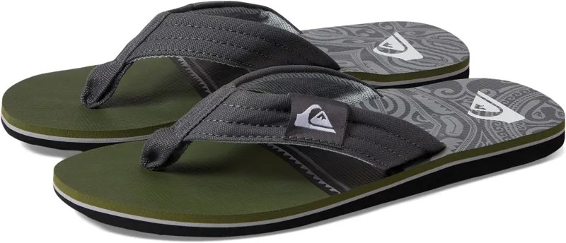 Шлепанцы Molokai Layback II Quiksilver, цвет Black/Green/Grey