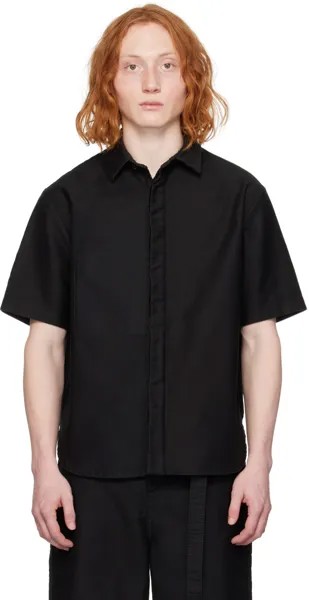 Черная рубашка с накладным карманом Sacai