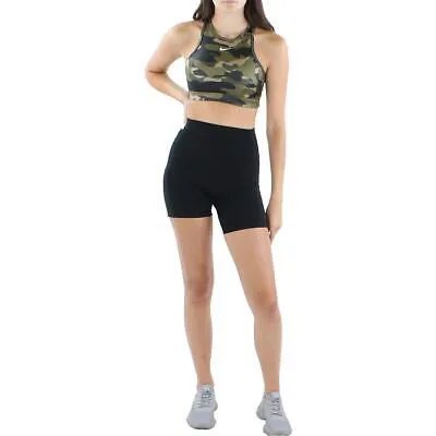 Женский спортивный бюстгальтер для тренировок Nike с камуфляжным принтом средней поддержки BHFO 0707