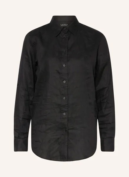 Льняная блузка-рубашка Lauren Ralph Lauren, черный