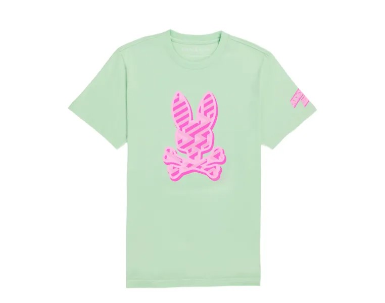 Мужская футболка Psycho Bunny Pisani с круглым вырезом и рисунком Icy Mint B6U716X1PC-CMT, зеленый