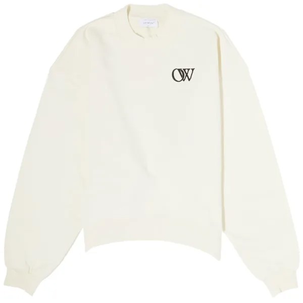 Толстовка с круглым вырезом Off-White с логотипом из флока, бежевый