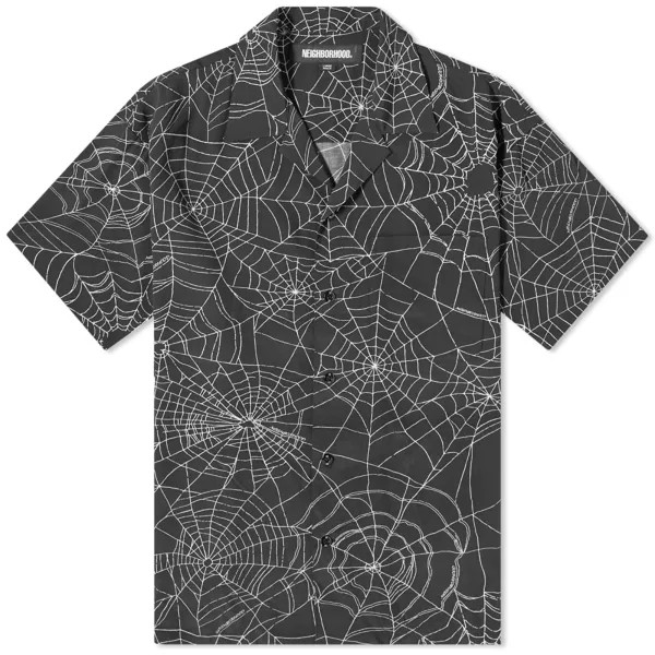Гавайская рубашка Neighborhood Spiderweb, черный