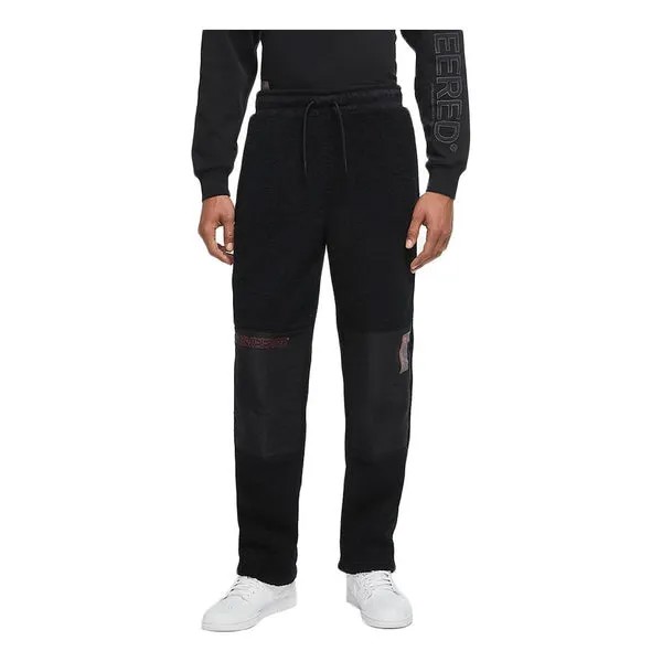 Спортивные штаны Air Jordan 23 Drawstring polar fleece Splicing Casual Sports Long Pants Black, черный