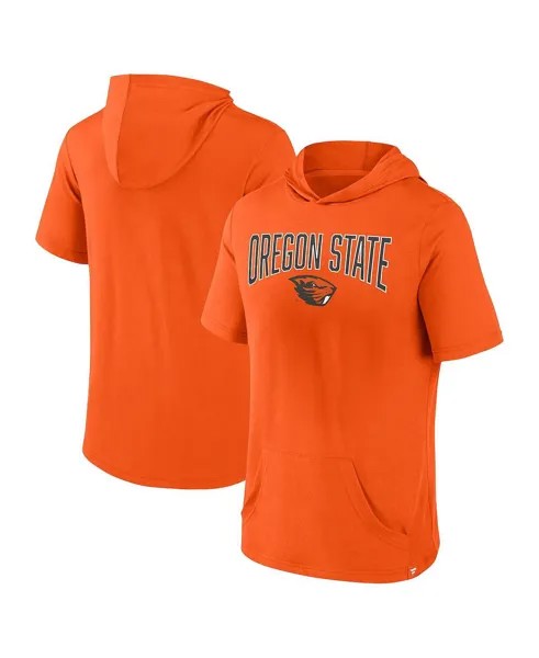 Мужская оранжевая футболка с капюшоном с логотипом Oregon State Beavers Outline Lower Arch Fanatics