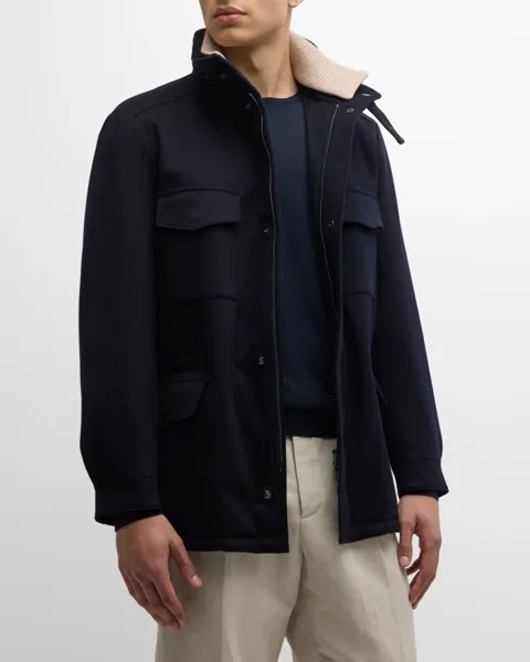 Мужская кашемировая куртка путешественника Storm System Loro Piana, цвет Blue Navy