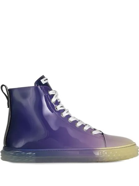 Giuseppe Zanotti блестящие кеды с эффектом градиента, фиолетовый