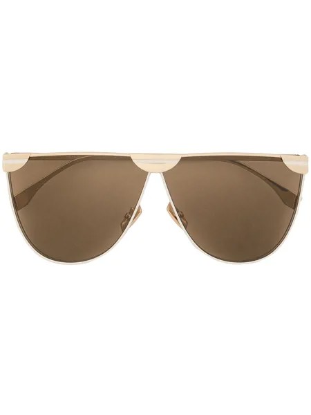 Fendi Eyewear массивные солнцезащитные очки с логотипом FF