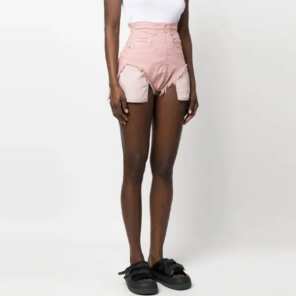 Джинсовые шорты женские розовые Rick Owens Drkshdw
