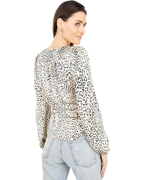 Топ WAYF Kora Wrap Top, цвет Beige Leopard