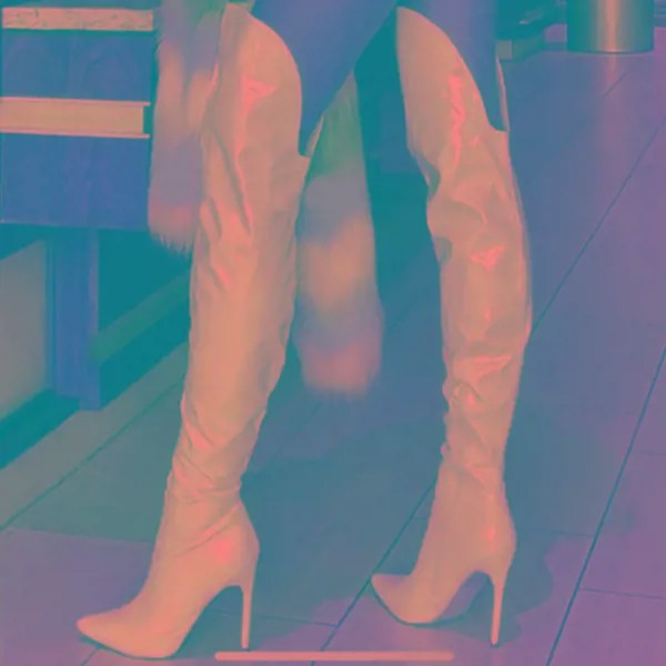 Женские Плиссированные сапоги до колена, на высоком каблуке, с острым носком