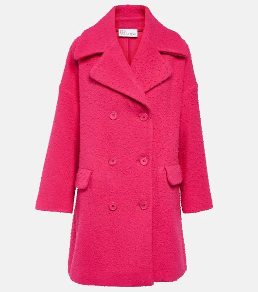 Двубортное шерстяное пальто REDVALENTINO, розовый
