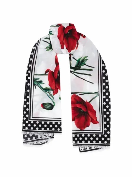 Хлопковое парео с цветочным принтом Dolce&Gabbana