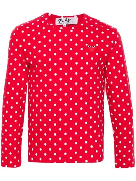 Comme Des Garçons Play футболка в горох, красный