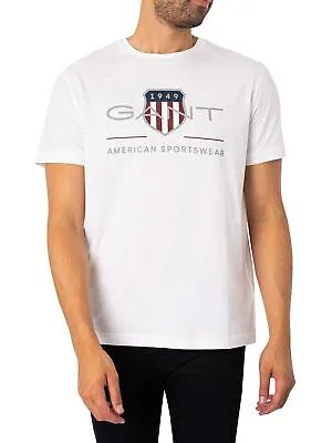 Мужская футболка GANT Archive Shield, белая