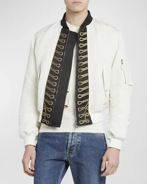 Мужской бомбер Polyfaille с лягушкой Alexander McQueen, цвет Bone
