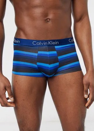 Боксеры-брифы в полоску с заниженной талией Calvin Klein-Синий