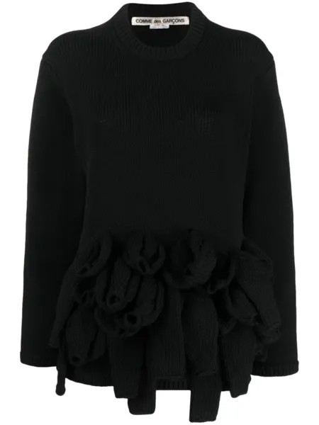 Comme Des Garçons джемпер с круглым вырезом и аппликацией, черный