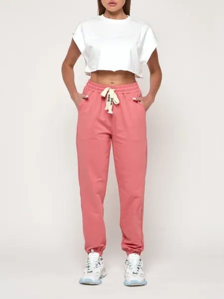 Спортивные брюки женские NoBrand AD316 розовые 54 RU
