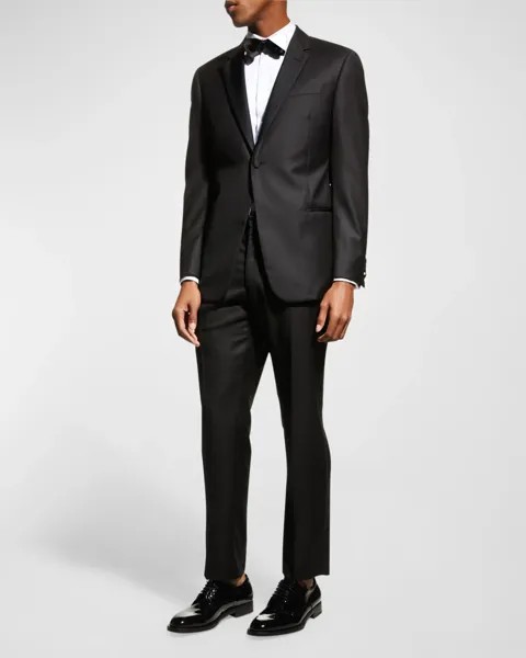 Двухсекционный шерстяной смокинг Super 130s Emporio Armani, цвет Black
