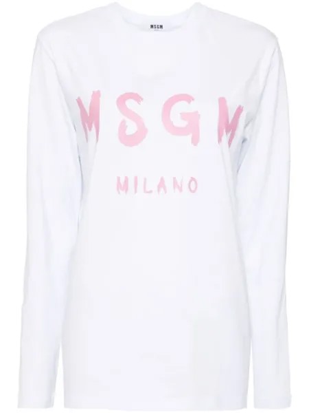 MSGM футболка из хлопка с логотипом, белый