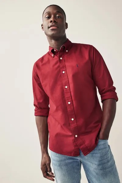 Оксфордская рубашка с длинными рукавами Next, красный