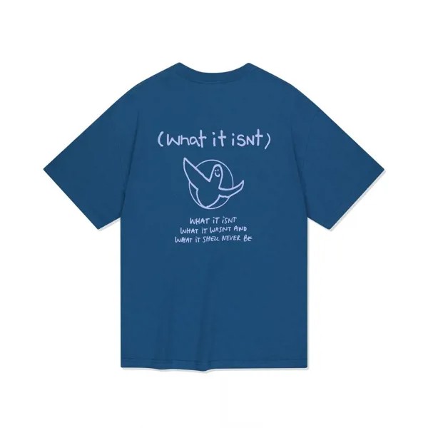 WHATITISNT  Angel Logo Graphic Short Sleeve T-Shirt Blue