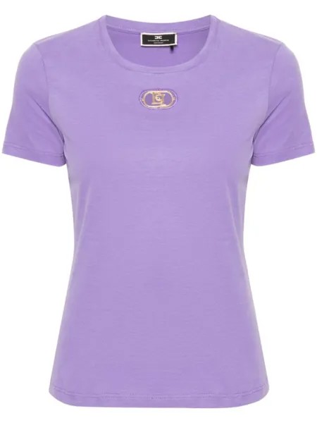 Elisabetta Franchi футболка с логотипом, фиолетовый