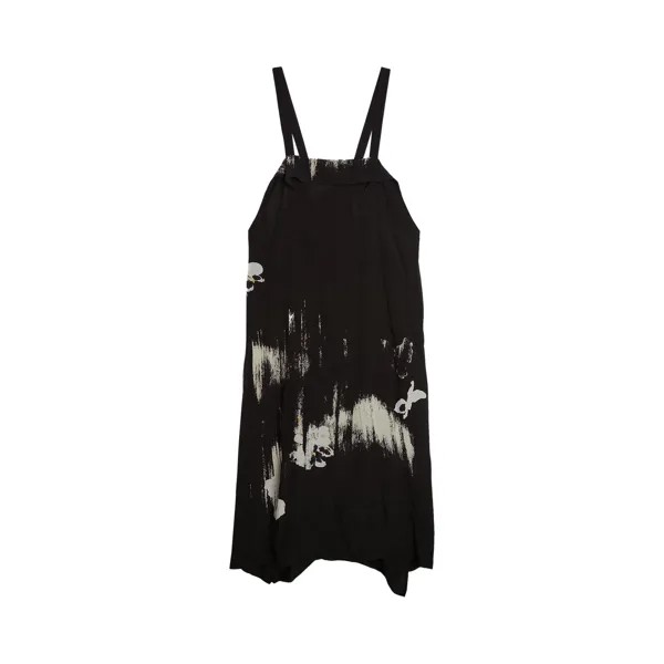 Платье с принтом Ys Blurred Pansy, Черное
