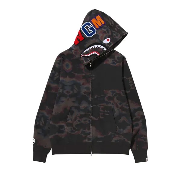 BAPE Thermography Shark Толстовка на молнии во всю длину, цвет Черный