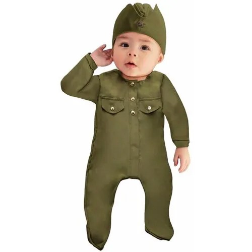 Карнавальный костюм Солдатик-малышок , ползунки, пилотка, 6-9 месяцев, рост 75 см