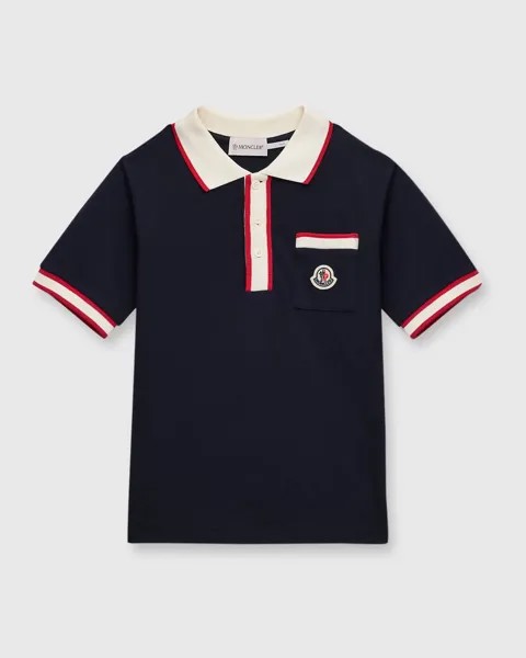 Рубашка-поло для мальчика с короткими рукавами Moncler, цвет Blue Navy