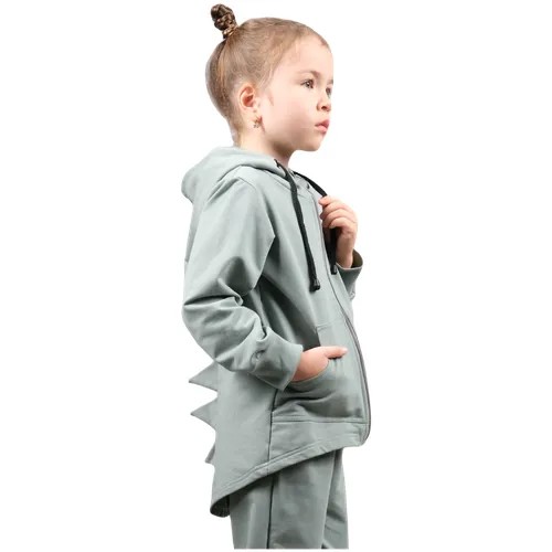 Толстовка DaEl kids, размер 140, серо-зеленый