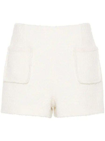 Claudie Pierlot твидовые шорты с завышенной талией, нейтральный цвет