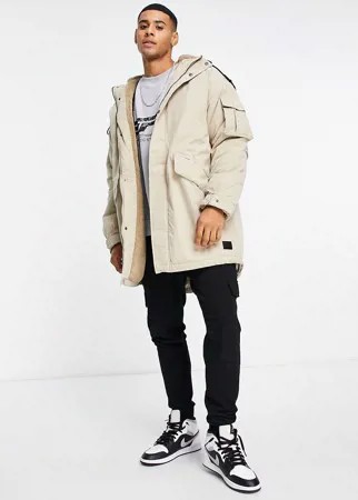 Бежевая oversized-парка с карманами Jack & Jones Originals-Светло-бежевый цвет