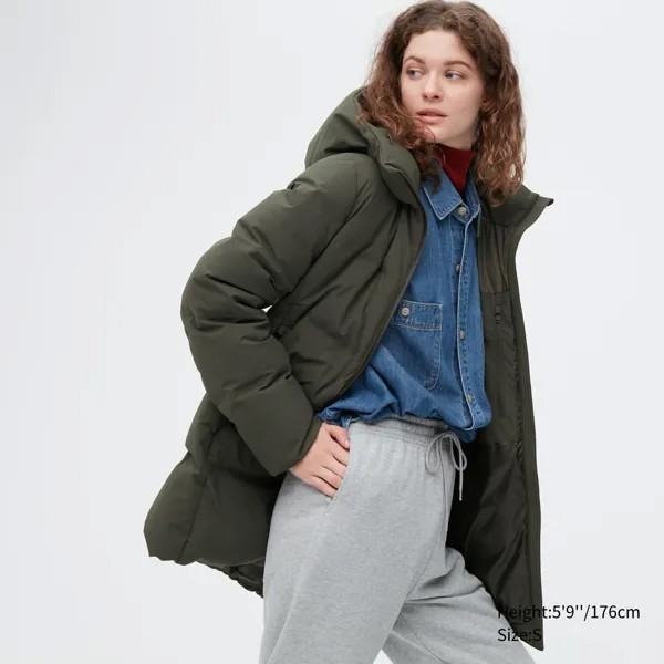 Пуховик женский UNIQLO 450489COL58 хаки XS (доставка из-за рубежа)