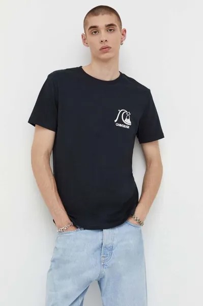 Хлопковая футболка Quiksilver, черный