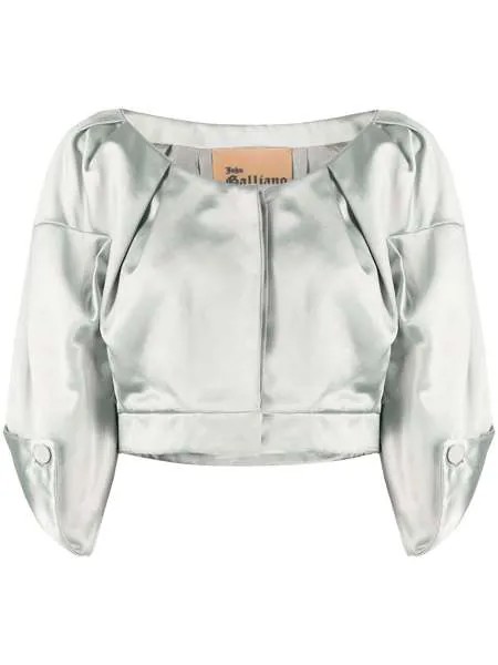 John Galliano Pre-Owned укороченный топ 1990-х годов с рукавами три четверти