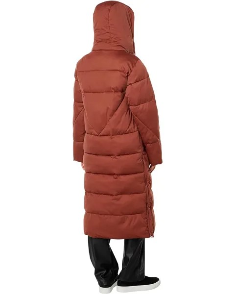 Пуховик Avec Les Filles Rose Gold Hardware Longline Puffer, цвет Copper