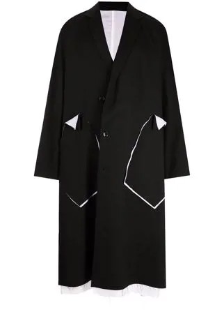 Sulvam пальто с контрастной отделкой