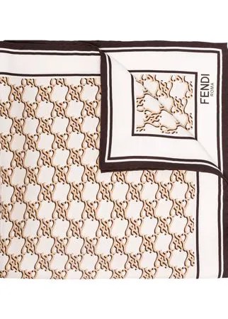 Fendi шелковый платок с узором Karligraphy