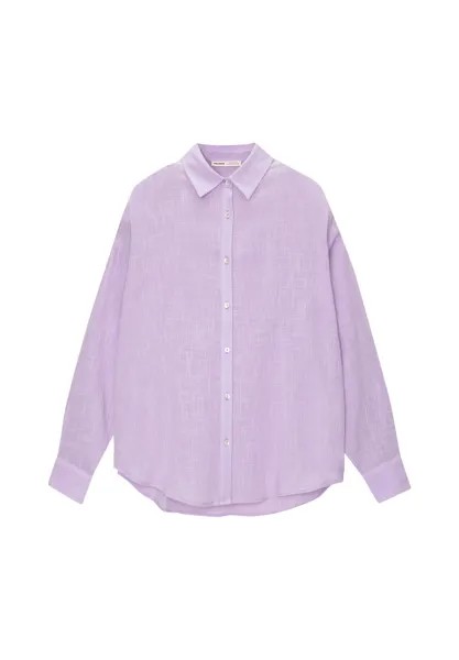 Рубашка Rustic Oversize PULL&BEAR, сиреневый