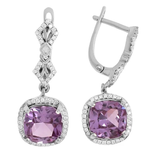 Серьги женские из серебра Balex Jewellery 2405937217, александрит/фианит