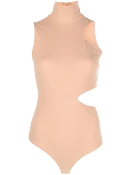 Wolford боди Warm Up с вырезом, нейтральный цвет