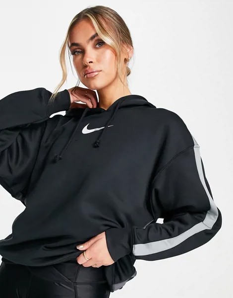 Черная худи с цветными вставками Nike Training Therma-FIT-Черный
