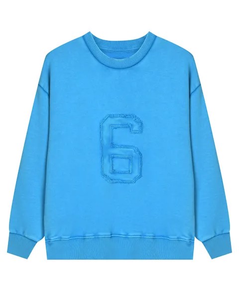 Голубой свитшот с нашивкой MM6 Maison Margiela детский