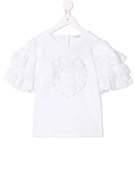 Dolce & Gabbana Kids футболка с оборками на рукавах